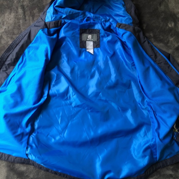 {SOLD} Navy blue jacket with hoodie - Picture 2 of 6